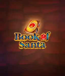 Immerse yourself in the holiday spirit with the Book of Santa game by Endorphina, showcasing an intricately designed golden book decorated with Santa's iconic image. This image evokes the charm and joy of Christmas, set against a warm red background. Great for holiday season gaming, offering a charming adventure. 